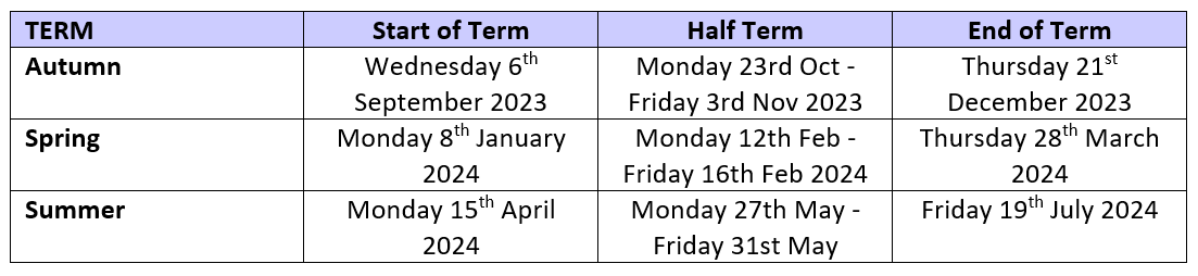 Term Dates - Wallington High School for Girls