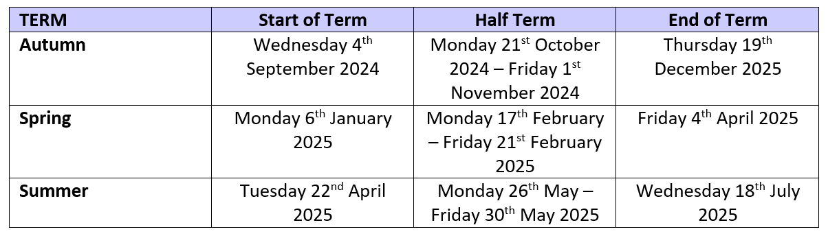 Term Dates - Wallington High School for Girls